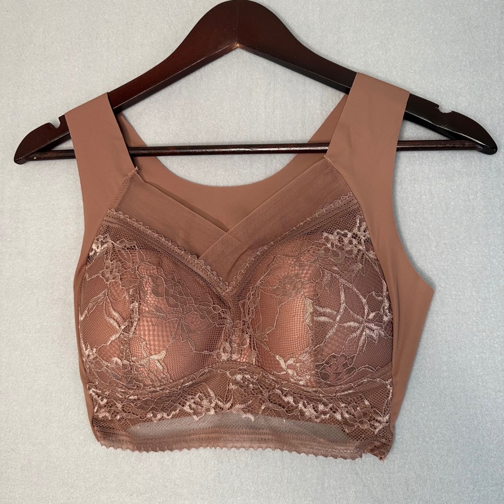 Lot of 2/Lace Bralette Tank Top Wireless Sleep Bra Comfort Lounge Bra Top - Picture 10 of 16